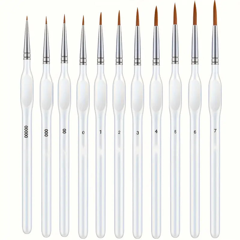 Bea Mini Tools: 11pcs Precision Detail Paint Brush Set (White)