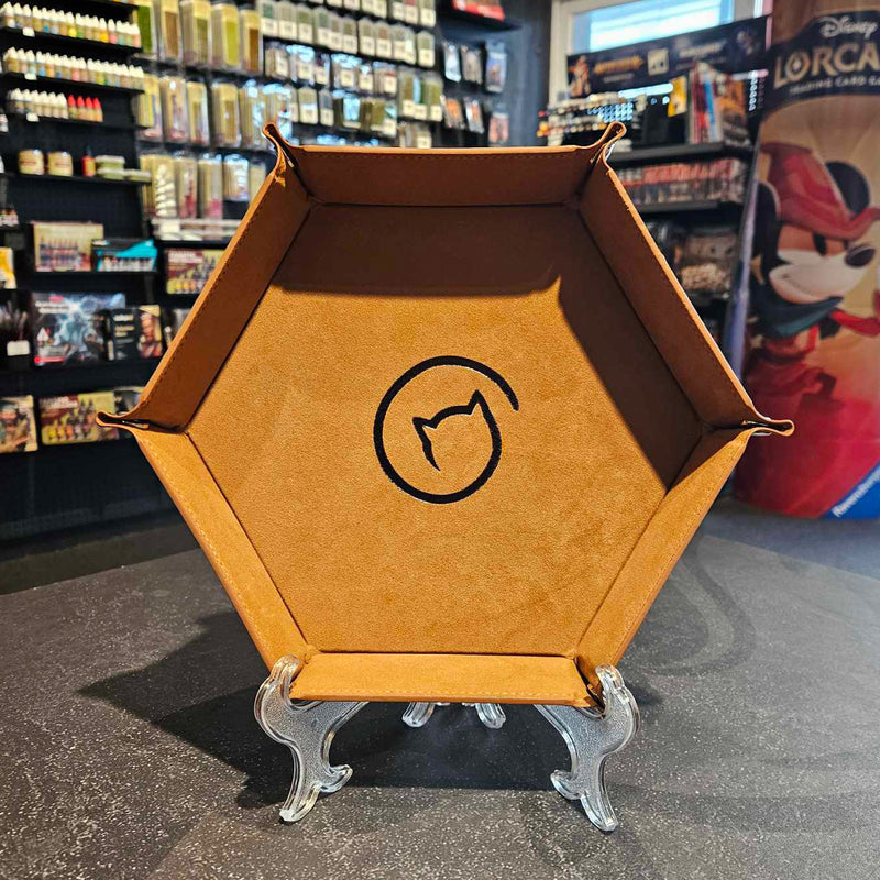 Bea Games Hexagon Dice Tray  - Brown with Black