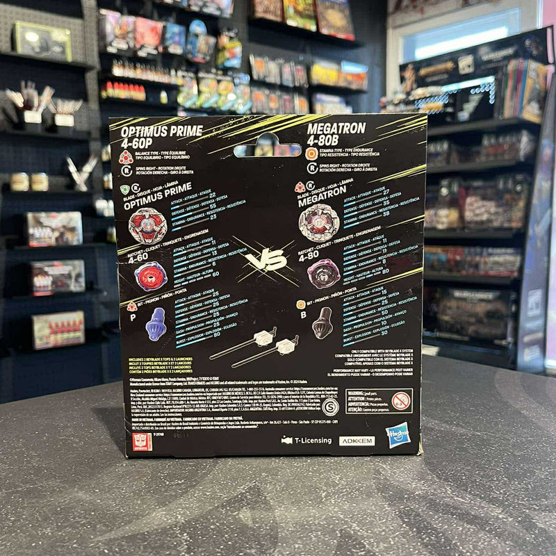 Beyblade X - Transformers Collab Pack - Optimus Prime 4-60P vs. Megatron 4-80B