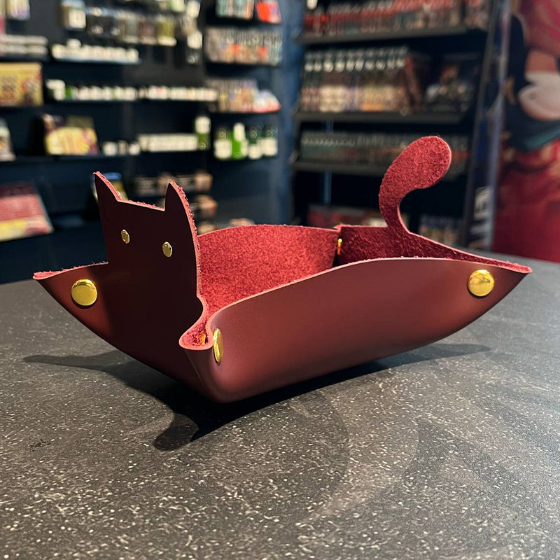 Cat Dice Tray - Burgundy