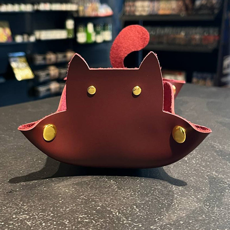 Cat Dice Tray - Burgundy