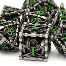 Shinigami - 7 Piece Hollow Metal Polyhedral Dice Set & Dice Case