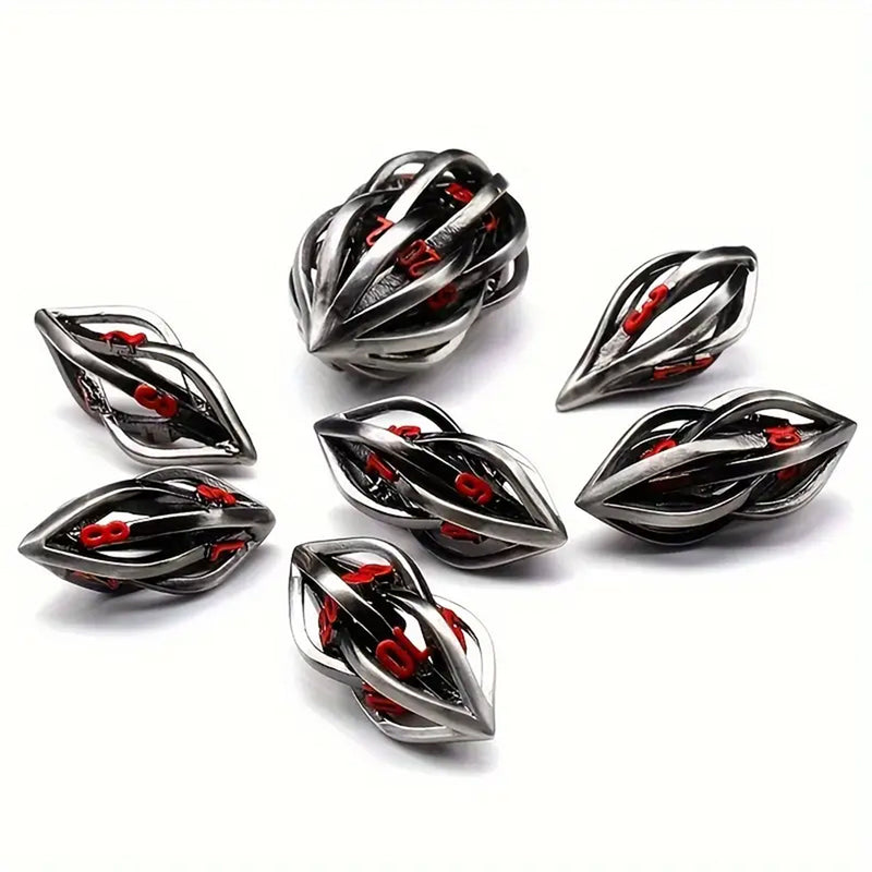 Istar - 7 Piece Hollow Metal Polyhedral Dice Set