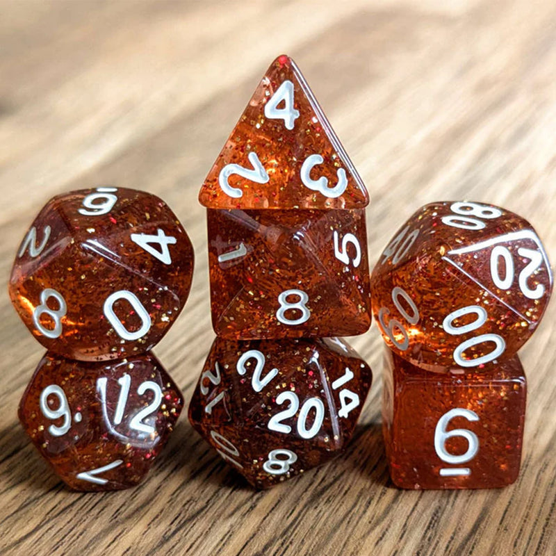 Guiding Bolt - 7 Piece Polyhedral Dice Set + Dice Bag