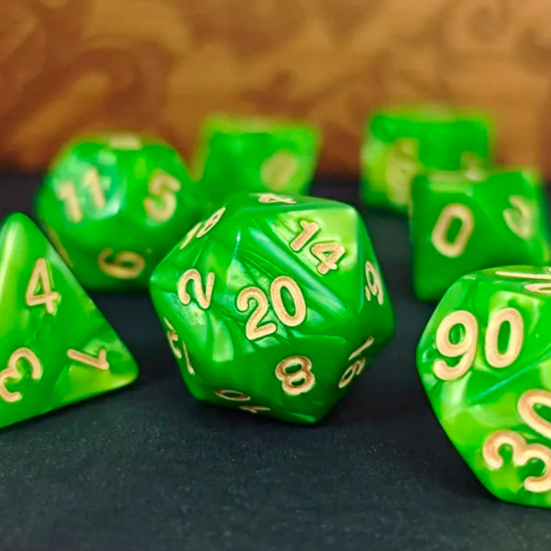 Wild Elf - 7 Piece Polyhedral Dice Set + Dice Bag