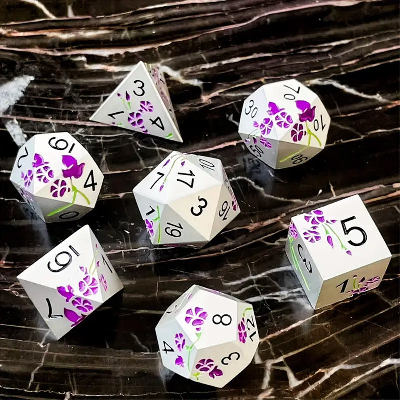 Allium - 7 Piece Metal Polyhedral Dice Set