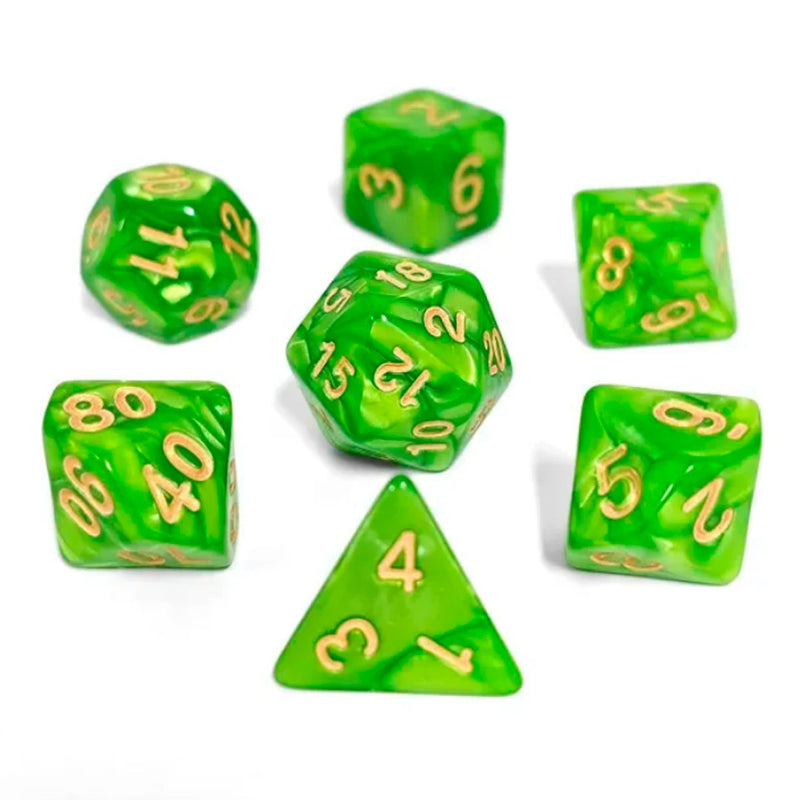 Wild Elf - 7 Piece Polyhedral Dice Set + Dice Bag