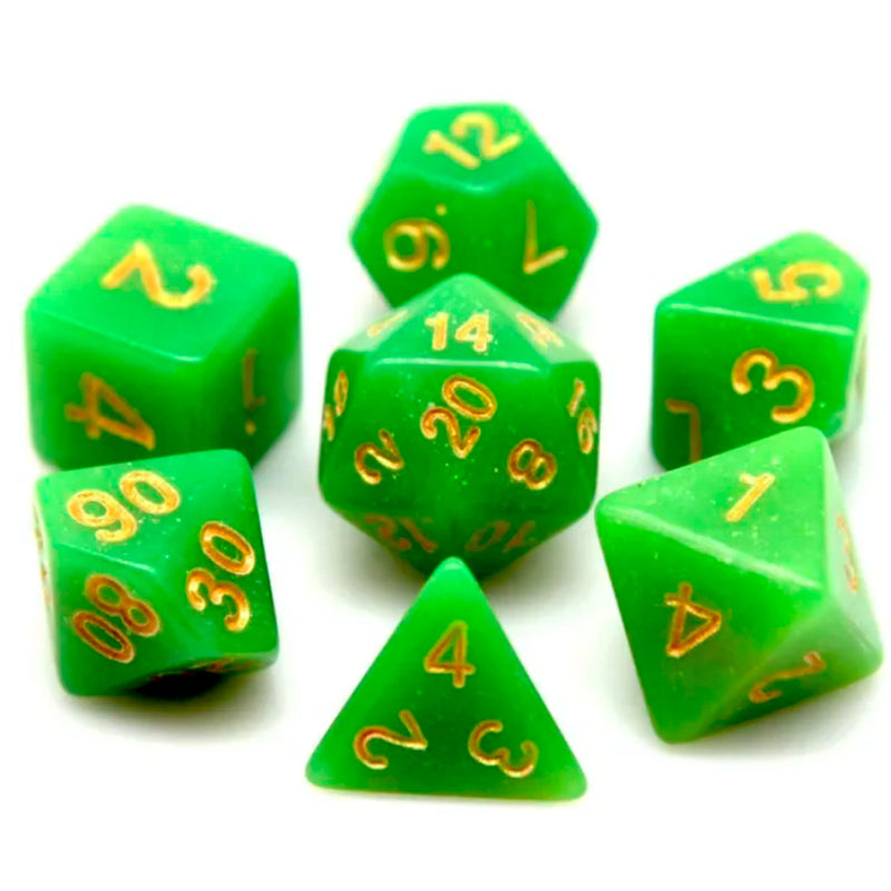 Elven Glade - 7 Piece Polyhedral Dice Set + Dice Bag