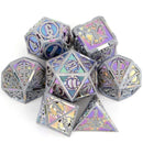 Bismuth - 7 Piece Titanium Alloy Metal Polyhedral Dice Set & Dice Case
