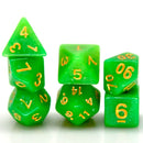 Elven Glade - 7 Piece Polyhedral Dice Set + Dice Bag