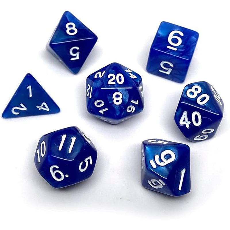 Frost Ward - 7 Piece Polyhedral Dice Set + Dice Bag