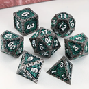 Wyvern Stone - 7 Piece Metal Polyhedral Dice Set & Dice Case