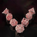 The Red Death - 7 Piece Hollow Metal Polyhedral Dice Set & Dice Case