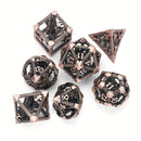 Draco Familiar - 7 Piece Hollow Metal Polyhedral Dice Set & Dice Case