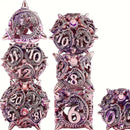 Daemon Ball - 7 Piece Hollow Metal Polyhedral Dice Set & Dice Case