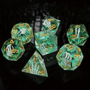 Memento Mori - Handcrafted Sharp Edge Dice Set & Dice Case