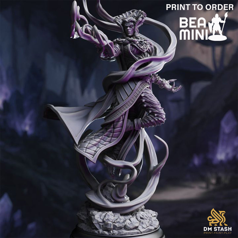 Zarinda - Drow Sorceress | BeaMini Print to Order Miniatures
