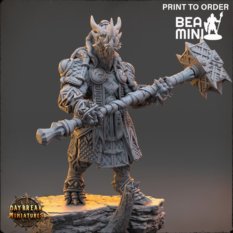Goshenite - Dragonborn Cleric | BeaMini Print to Order Miniatures
