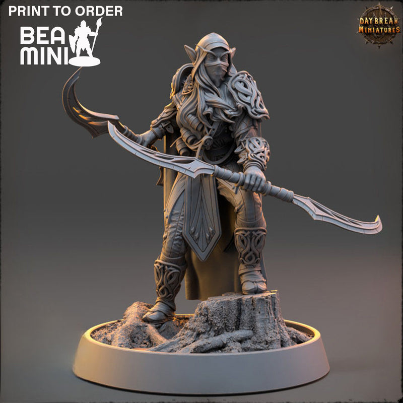 Deitin the Whisperer - Elven Rogue | BeaMini Print to Order Miniatures