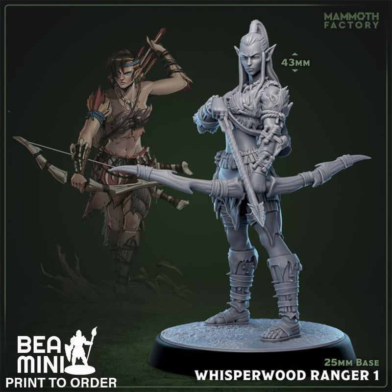 Whisperwood Ranger 1 | BeaMini Print to Order Miniatures