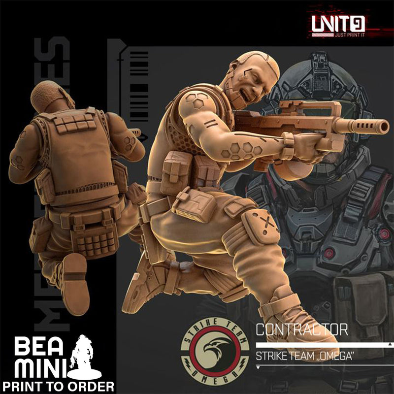 Cyberpunk - Contractors - Mercenaries Strike Team | BeaMini Print to Order Miniatures