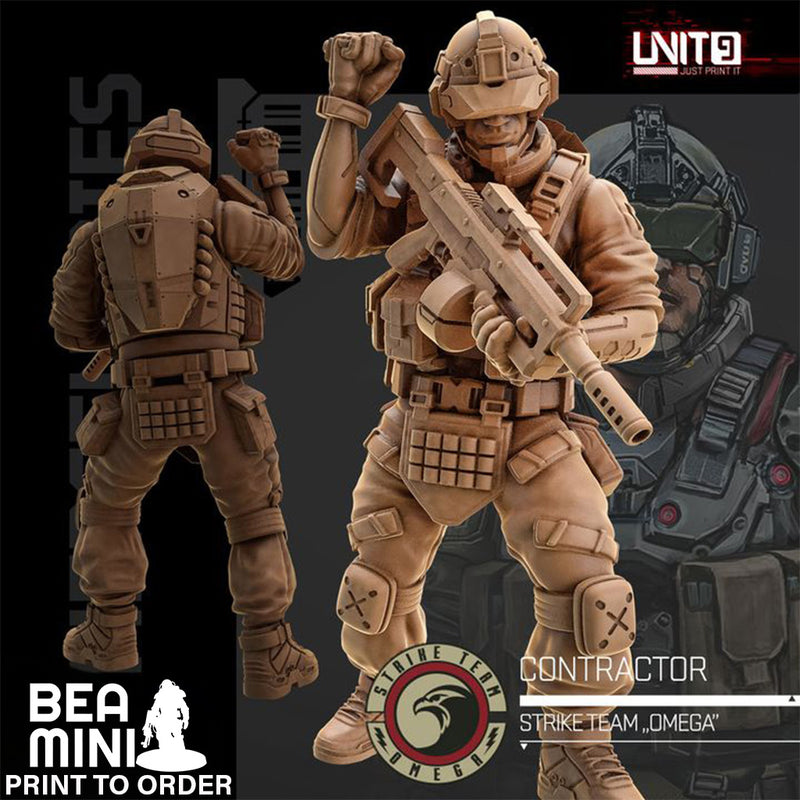 Cyberpunk - Contractors - Mercenaries Strike Team | BeaMini Print to Order Miniatures