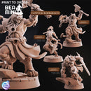 Catfolk Barbarians | BeaMini Print to Order Miniatures