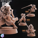 Catfolk Clerics | BeaMini Print to Order Miniatures