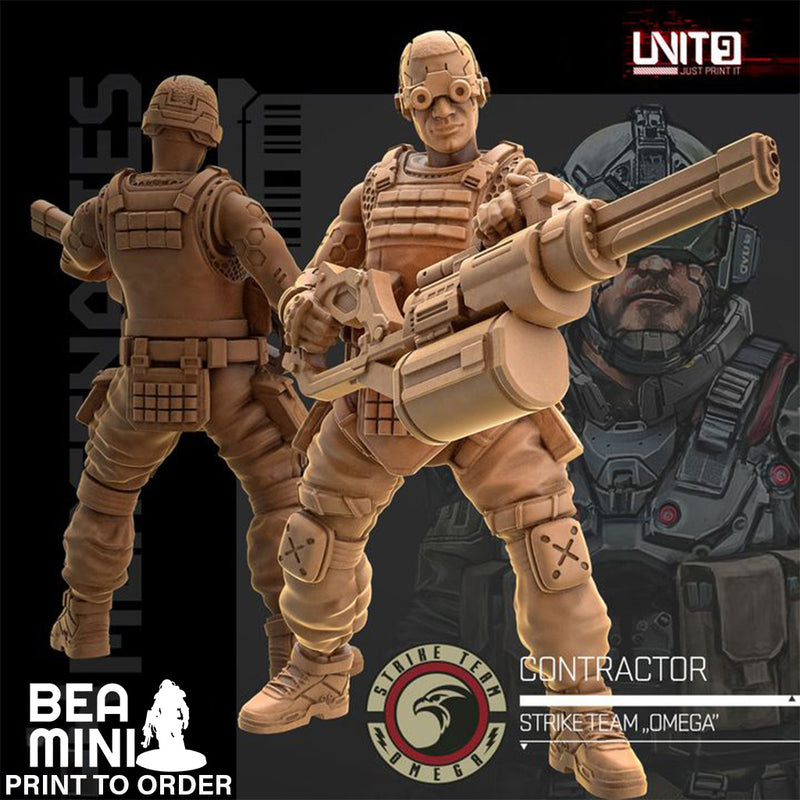 Cyberpunk - Contractors - Mercenaries Strike Team | BeaMini Print to Order Miniatures