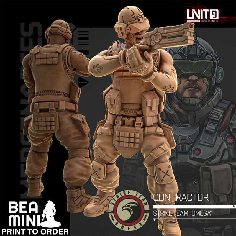 Cyberpunk - Contractors - Mercenaries Strike Team | BeaMini Print to Order Miniatures