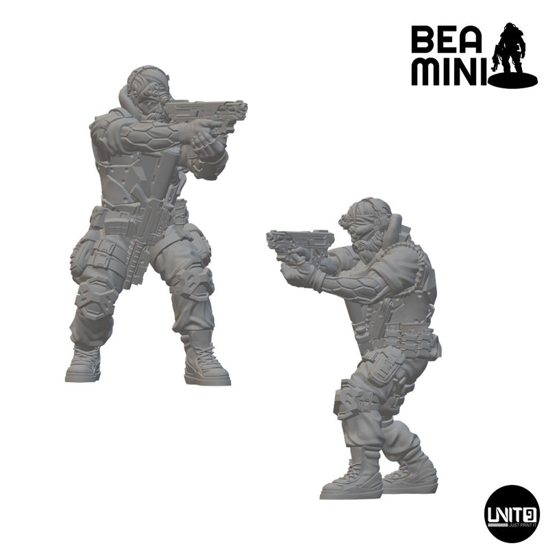 Mercenaries | BeaMini Unpainted Sci-fi Miniatures