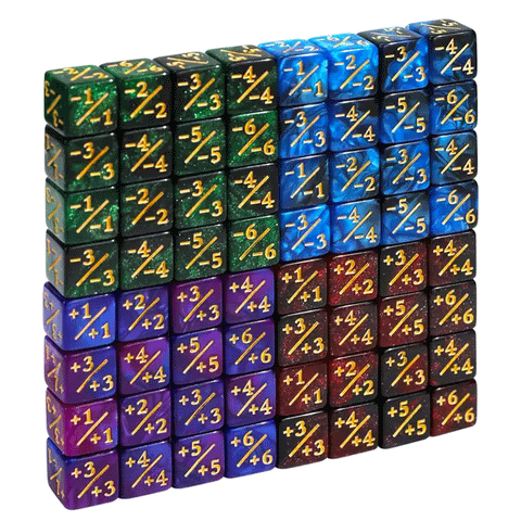 MTG 48 Mini Counter Dice - Red, Purple, Blue, Green