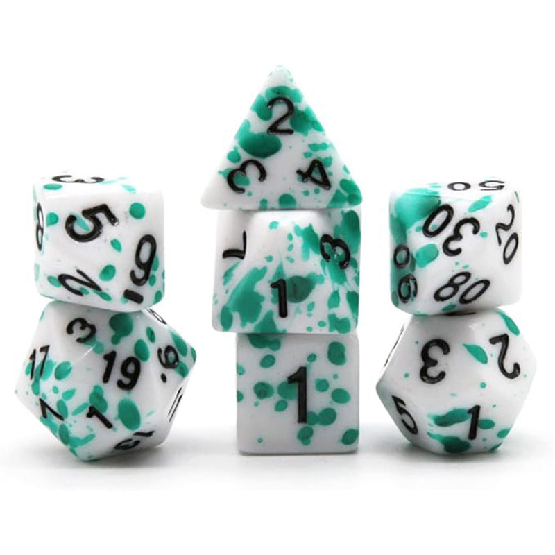 The Splatterdome - 7 Piece Polyhedral Dice Set + Dice Bag