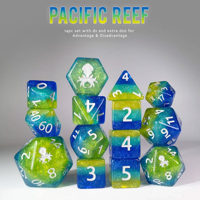 Pacific Reef - 14pc Dice Set by Kraken Dice