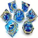 The Rings of Power - Handcrafted Sharp Edge Dice Set & Dice Case