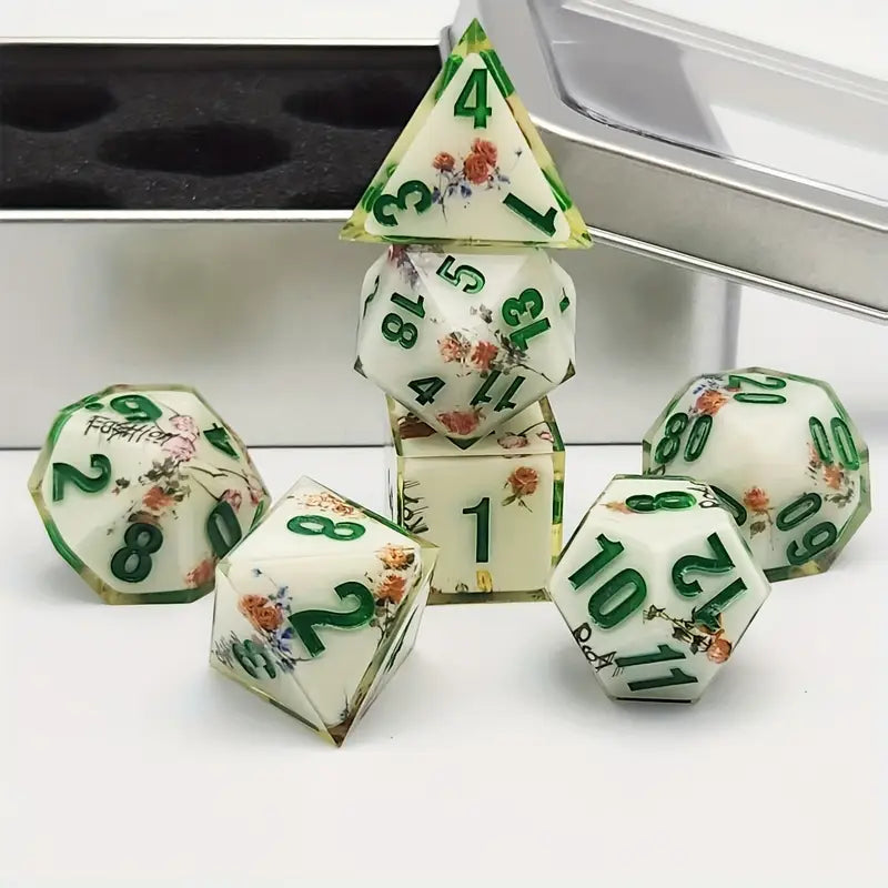Garden of Worth - Handcrafted Sharp Edge Dice Set & Dice Case