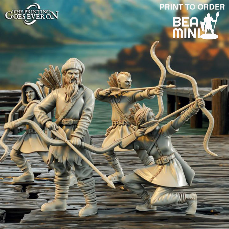 Village Militia Archers | BeaMini Print to Order Miniatures
