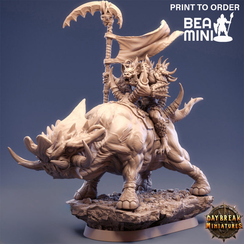 Uglo Cree on Grinderwulf - Gnoll Cavalry | BeaMini Print to Order Miniatures
