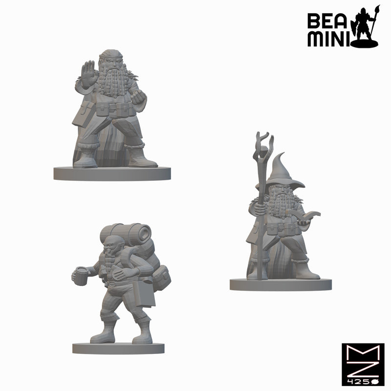 Dwarf Wizards (wave 3) | BeaMini Unpainted RPG Miniatures