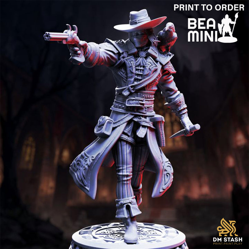 Vampire Hunter Gunslinger - Arkham Ravenswood | BeaMini Print to Order Miniatures