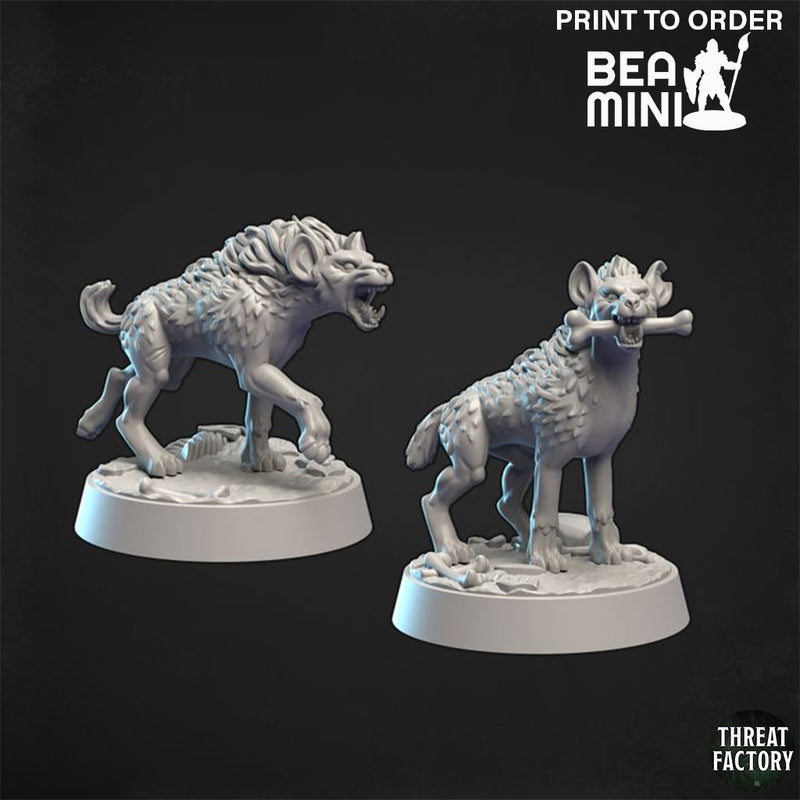 Two Hyenas | BeaMini Print to Order Miniatures