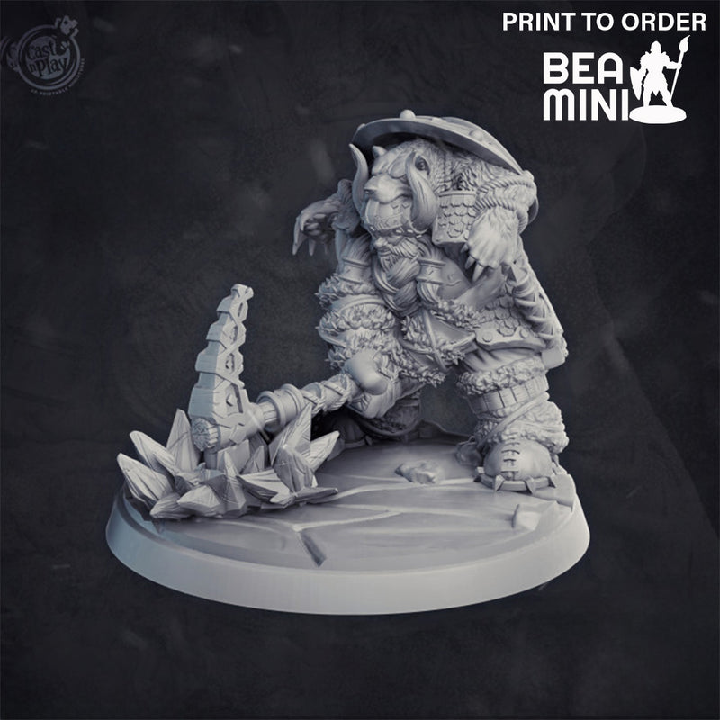 Groznek Goldmace - Dwarven Fighter | BeaMini Print to Order Miniatures