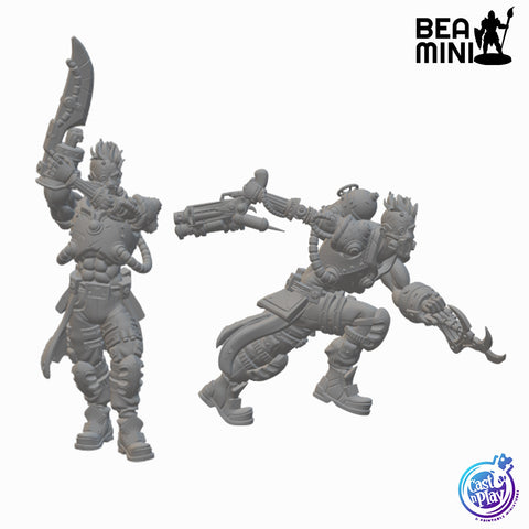 Cyborgs | BeaMini Unpainted RPG Miniatures