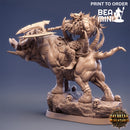 Gouch on Grinderwulf - Gnoll Cavalry | BeaMini Print to Order Miniatures