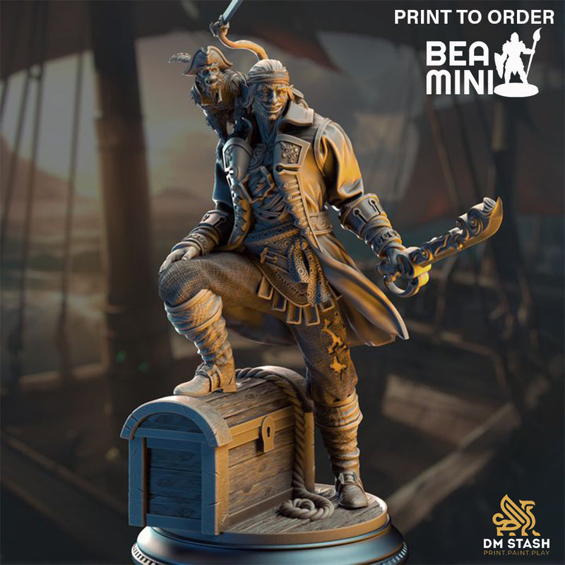 Pirate Scoundrel - Ervin "Wave Dancer" Barton | BeaMini Print to Order Miniatures