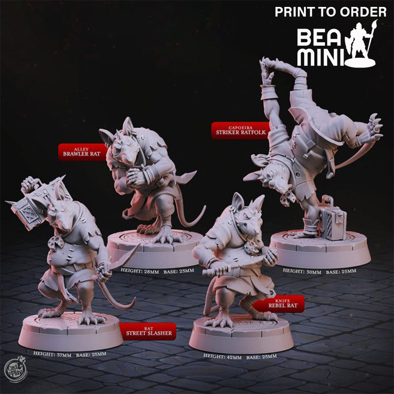 Rat Brawlers | BeaMini Print to Order Miniatures