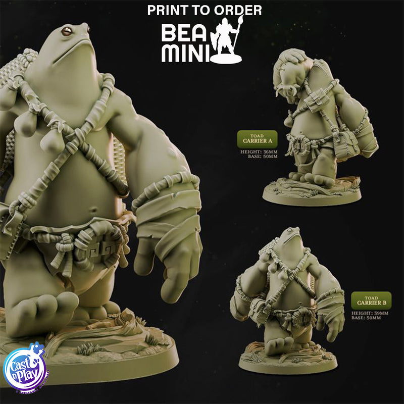 Carrier Toads | BeaMini Print to Order Miniatures