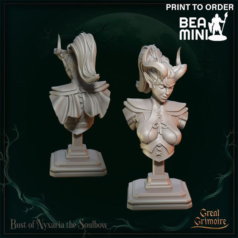 Nyxaria the Soulbow Bust | BeaMini Print to Order Miniatures
