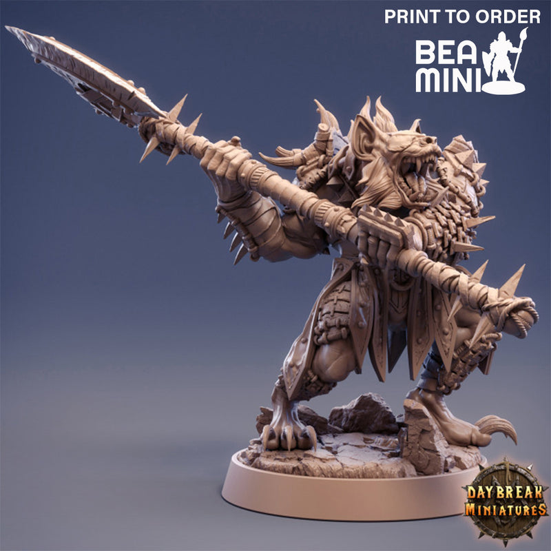 Slasherim Howl - Gnoll Fighter | BeaMini Print to Order Miniatures