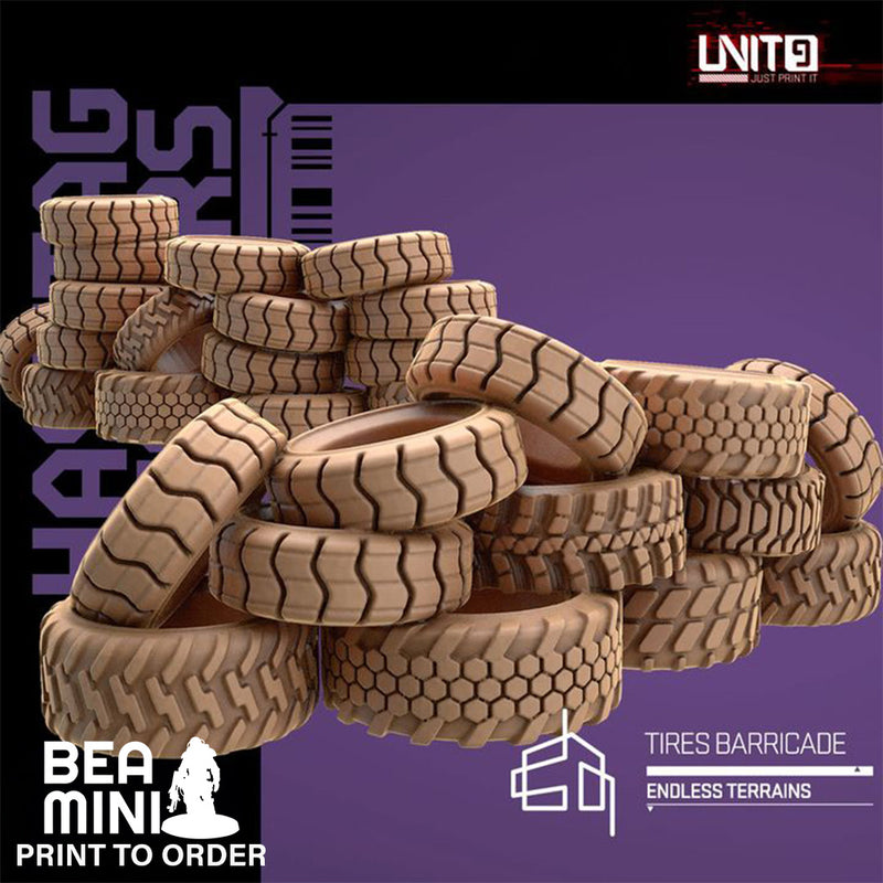 Tires Barricade | BeaMini Print to Order Miniatures
